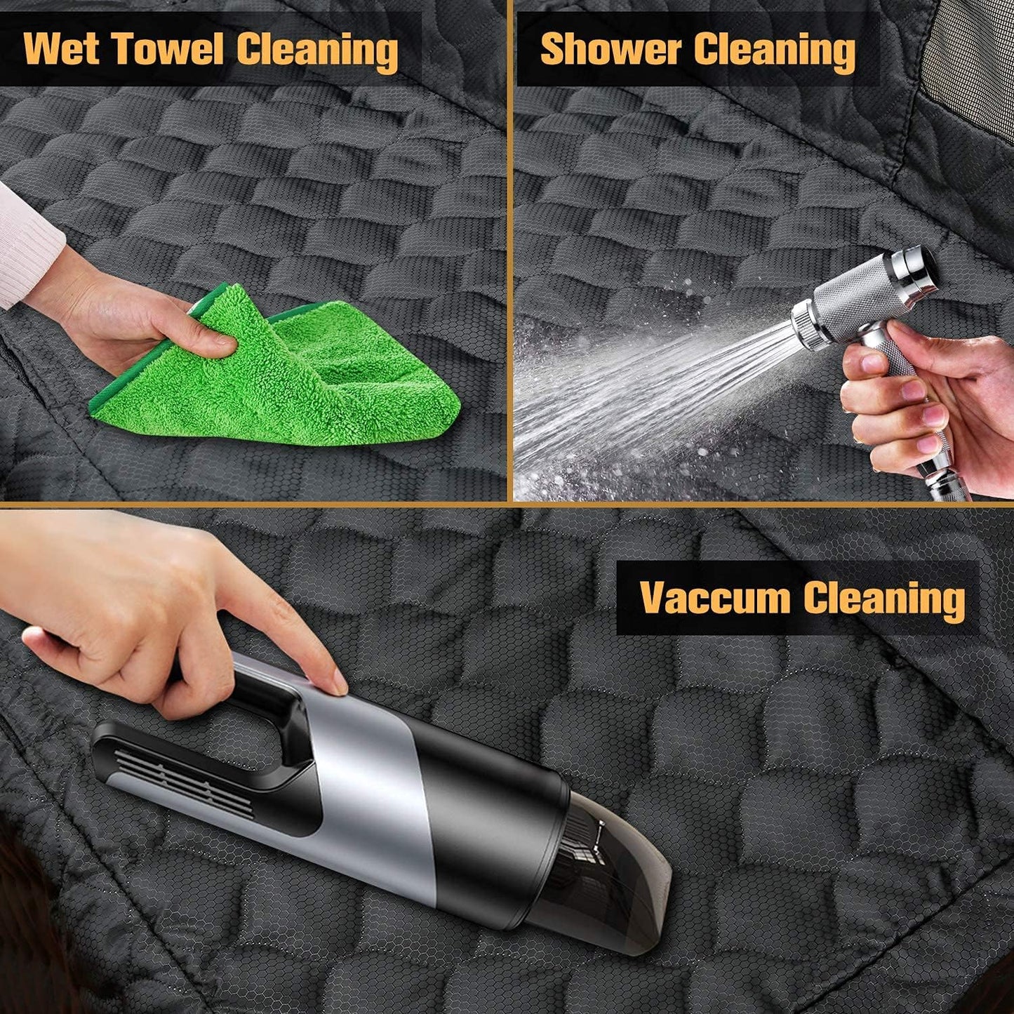 PETICON Dog Car Seat Cover with Mesh Window, 100% Waterproof Pet Seat Cover for Back Seat, Scratchproof Dog Hammock for Cars, Trucks, SUVs, Jeeps, Black