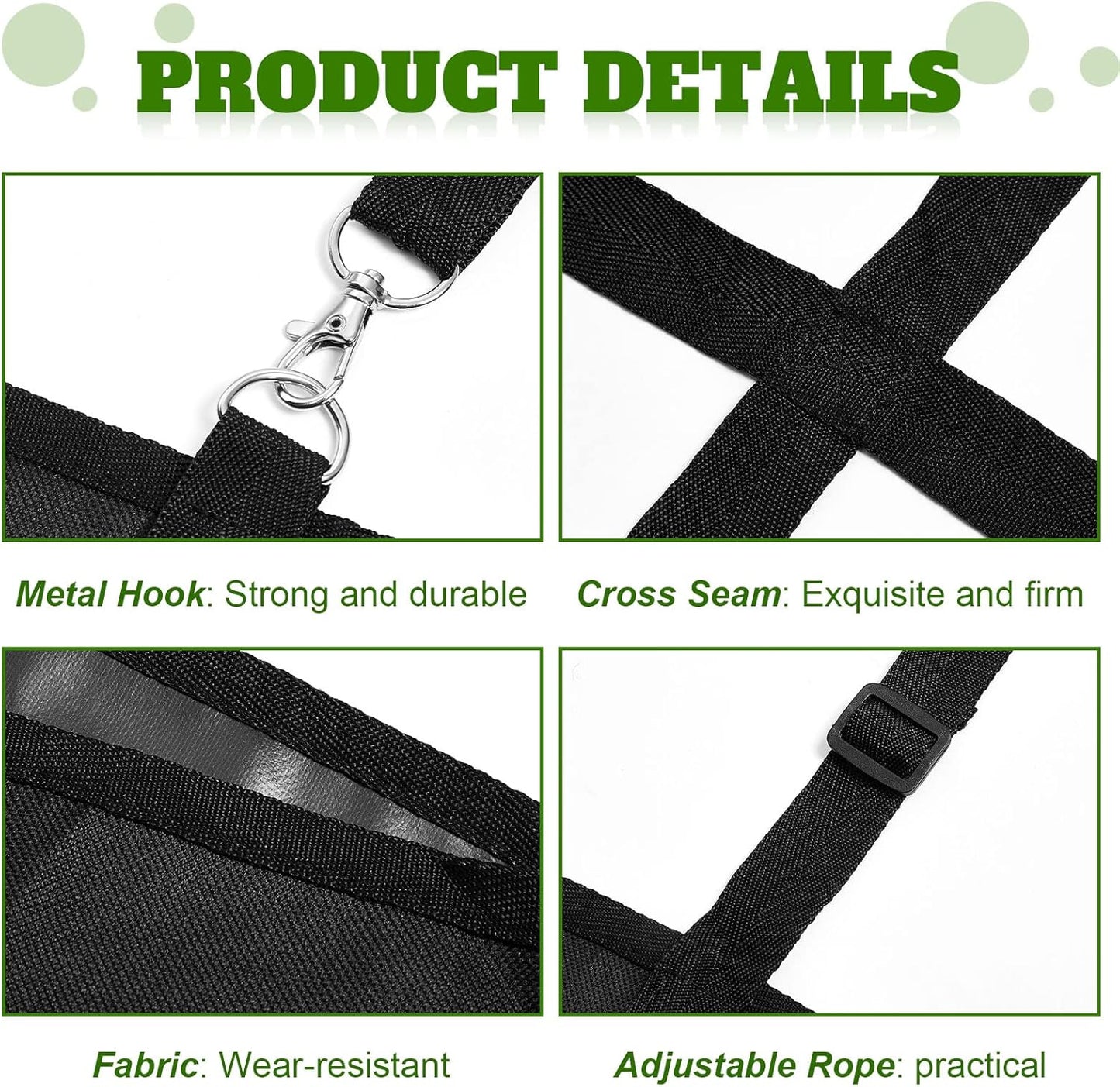 Tessco 1 Pcs Box Fan Holder Horse Stall Classic Fan Bag Hanging Web Holder Nylon Box Hay Bag (Black)