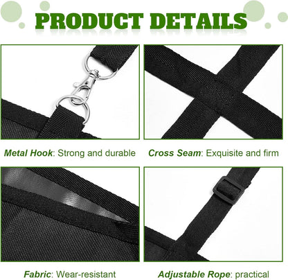 Tessco 1 Pcs Box Fan Holder Horse Stall Classic Fan Bag Hanging Web Holder Nylon Box Hay Bag (Black)