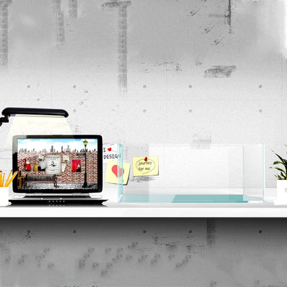 Fzone 6.4 Gal Shallow Rimless Low Iron Fish Tank Nova Clear Ultra-White 45° Mitered Edges Translucent Glass Anata Series Aquarium w/Black Foam Leveling Mat