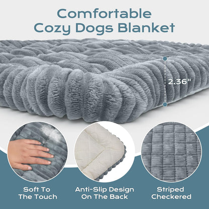 Backseat Dog Bed Mat for Car, Dog Bed for Back Seat, Pet Car Blanket Soft and Comfortable, Upgraded Bottom Non-Slip, Washable Travel Pet Mat for Cars Trucks and SUVs, Gray, 53x24in