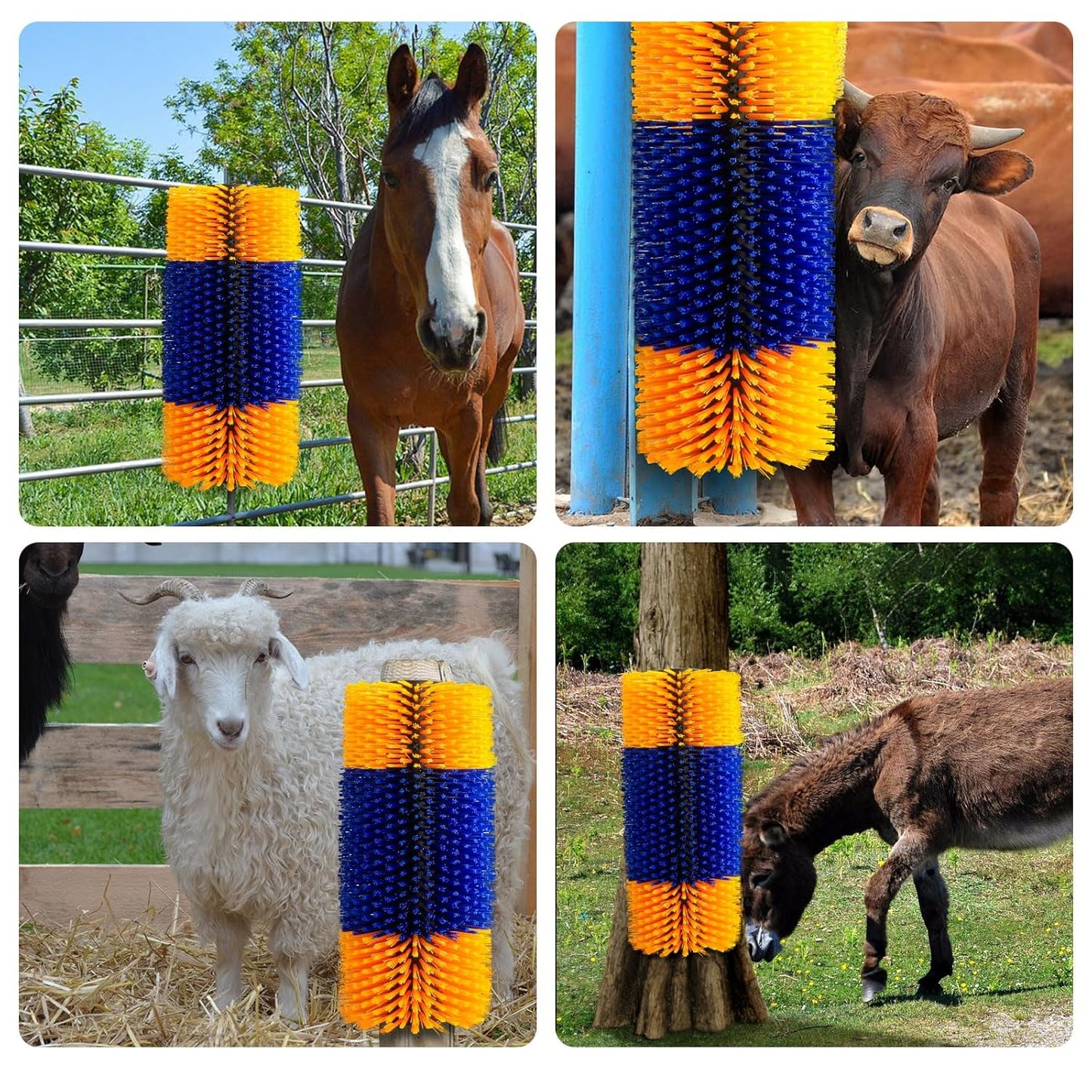 Livestock Scratch Brushes, Horse Livestock Scratching Brush, Horses Scratcher Brushes for Sheep, Cattle, Cow, Goat, Pig Livestock Animal Back Scratching