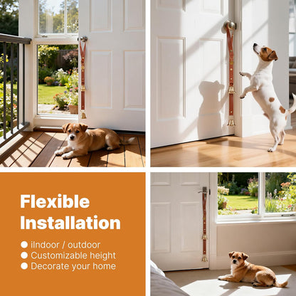 Leather Dog Door bells for Potty Training, Big Brass Puppy Dog Door Bells Extra Loud for Dogs Training, Housebreaking, Door Knob, Dog Bell to Ring to Go Outside Puppy Pet Supplies Leather 2Packs