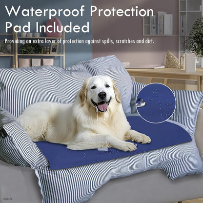 Dog Car Seat for Large Dogs,Dog Booster Seat Under 80lbs or 2 Small Dogs, Detachable Pet Seat with Safety Belt, Non-Slip Base, and Storage Pockets for Car Travel