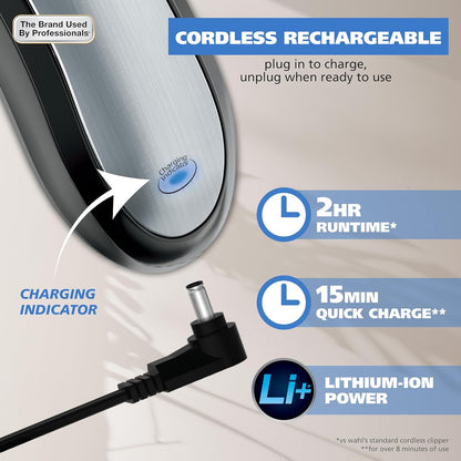 Wahl USA Lithium Ion Pro Series Cordless Animal Clippers – Rechargeable, Heavy-Duty, Electric Dog & Cat Grooming Kit for Small & Large Breeds with Thick to Heavy Coats – Model 9766