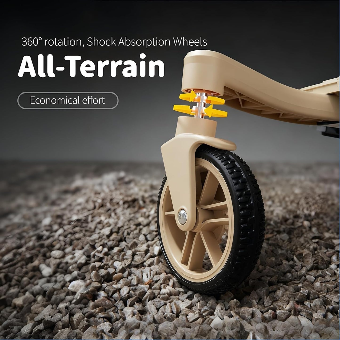 All-Terrain Pet Stroller for Small Medium Dogs & Cats, 30 lbs Capacity - Portable Carrier with One-Touch Brake, Lightweight Foldable Design & Shock Absorption Wheels,Black