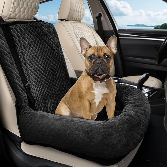 Sephyroth Dog Car Seat for Small/Medium Dogs,Dog Car Bed Washable Pet Travel Safety Car Seat,Super Soft Safe Removable Pet Booster Seat,Fits for All Cars(Black)