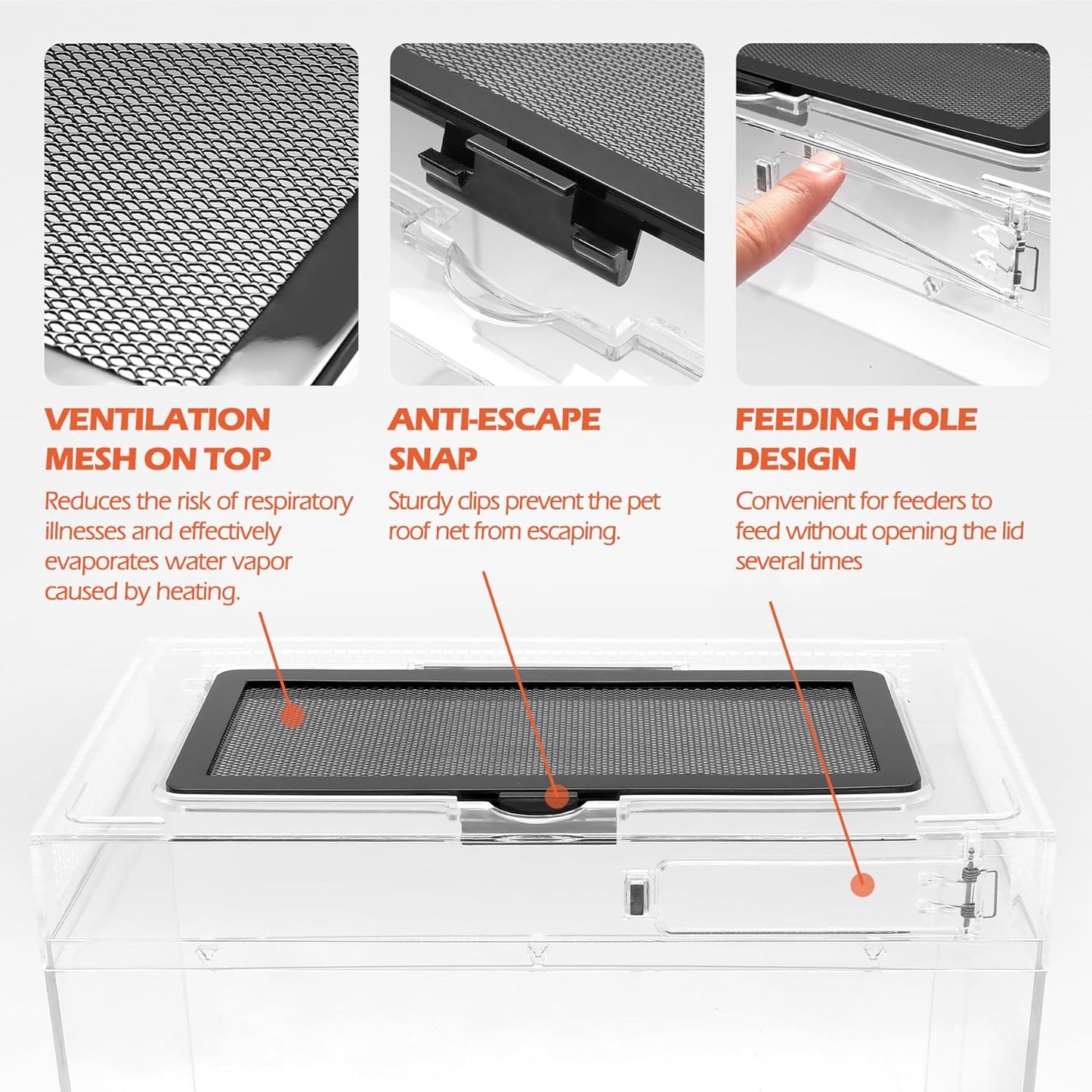 AZV Small Habitat Terrarium Enclosure, and Large Reptile Terrarium,Reptile Tank 15x8x10in Amphibian Isopod Tank Starter Kit with Bearded Dragon Hammock,Heat Lamp,Hide Cave for Geckos Lizard
