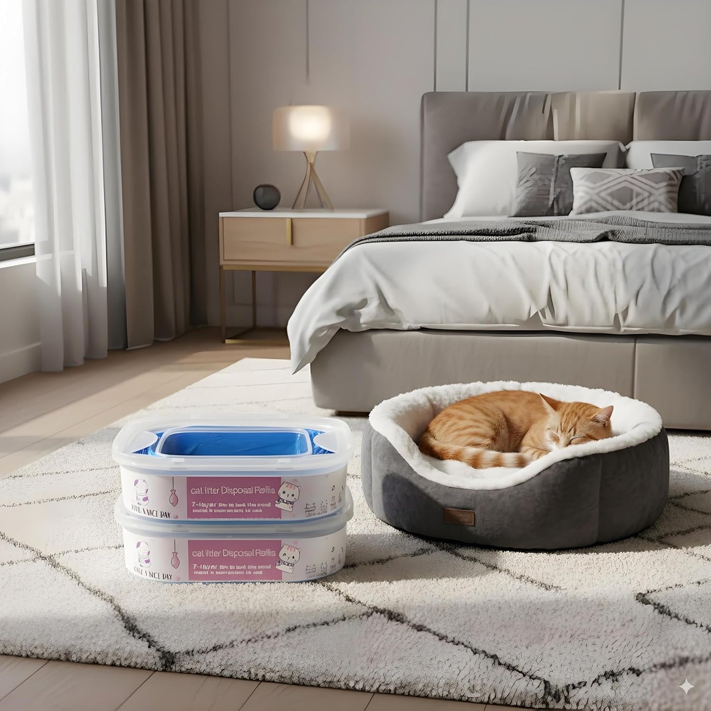 2 Pack 28FT Cat Litter Refill Cartridge, Compatible with Pet Genie Standard/Plus/Style Pail Refills, Up to 8 Months of Supply, 7 layer Odor Control Jumbo Refill Cartridge