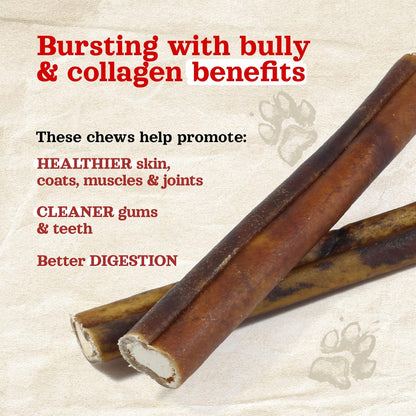 Natural Farm Bully Sticks Stuffed Collagen Sticks for Dogs (4-5 Inch, 10-Pack), Rawhide-Free, Natural Dog Chews, Long Lasting, Small, Medium and Large Dogs, Great Rawhide Alternative