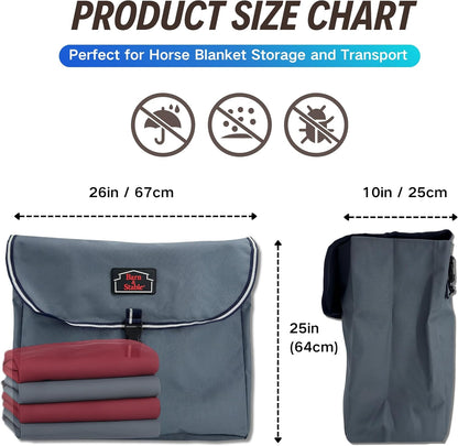 BARN & STABLE 600D Horse Blanket Storage Bag Large Boots Storage Organizer Bag for Horse with Quick Grip Closure and 3 Adjustable Straps