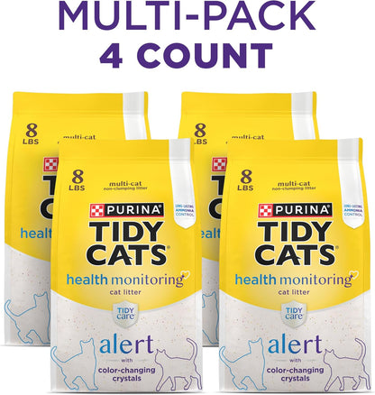 Purina Tidy Cats Tidy Care Alert Cat Health Monitoring Non Clumping Cat Litter with Silica Crystals - 8 Pound (Pack of 1)