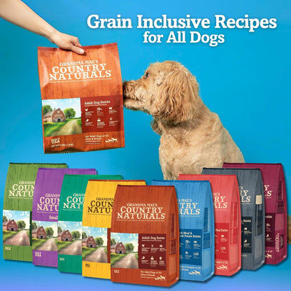 Grandma Mae’s Country Naturals Dry Dog Food, Puppy Formula, Chicken & Brown Rice, Slow Cooked & Nutrient Dense, Made in USA, 12 LB Bag