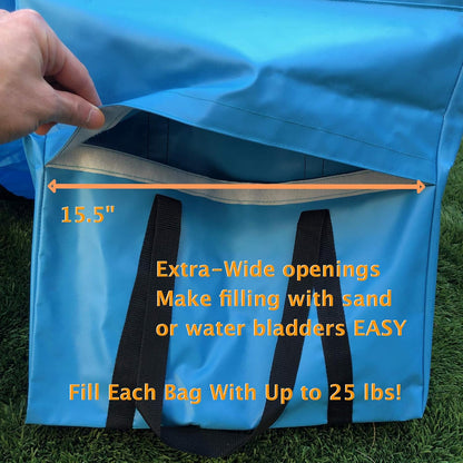 Rise8 Non-constricting Saddlebags for stabilizing Dog Agility Tunnel (Blue)