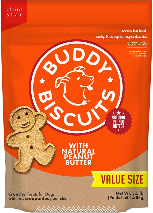 Buddy Biscuit 3.5 lbs. Bag of Crunchy Dog Treats Made with Natural Peanut Butter