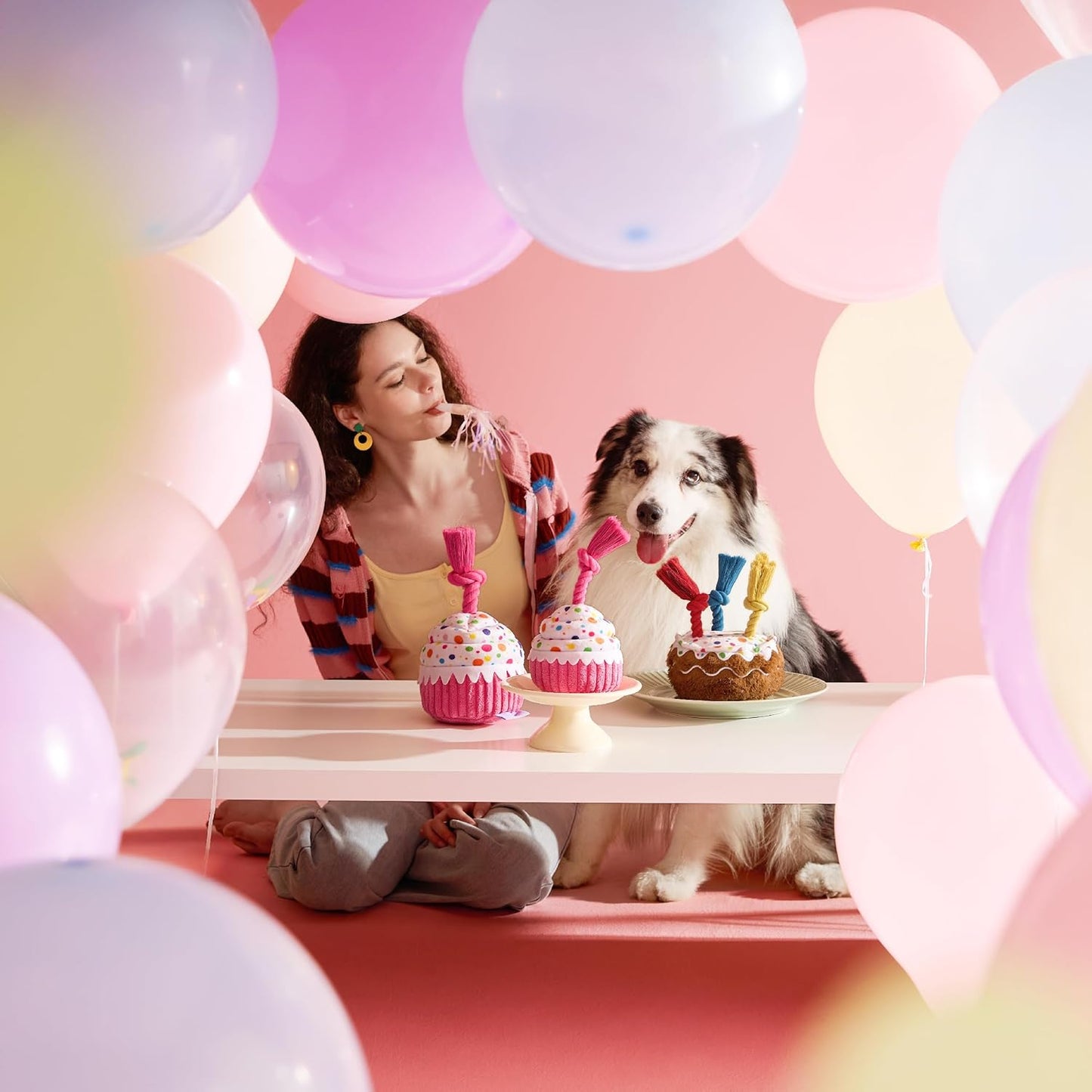 Bedsure Dog Beds for Small Dogs with LESURE Dog Birthday Cake Toy