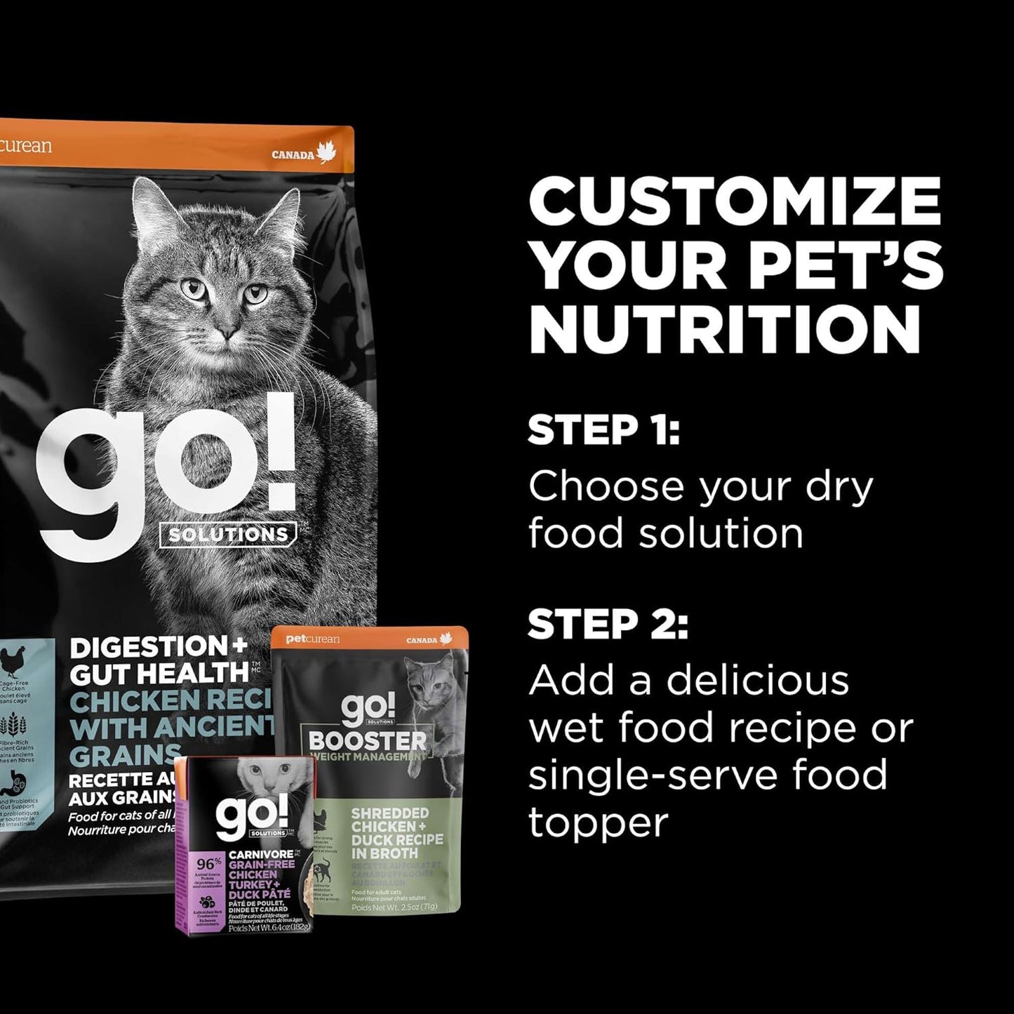 Go! Solutions Digestion + Gut Health, Dry Cat Food, Chicken Recipe with Ancient Grains, 6 lb Bag