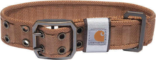 Carhartt Pet Fully Adjustable Wide Webbing Collar for Dogs, Heavy Duty Nylon for Walking & Training, Carhartt Brown, Large