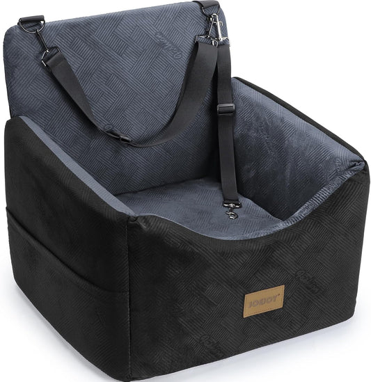 JOEJOY Dog Car Seat for Small/Medium Dogs, Memory Foam Dog Booster Seat with Washable Cover, Travel Safety Pet Car Seat with Storage Pockets for Dogs up to 30 lbs