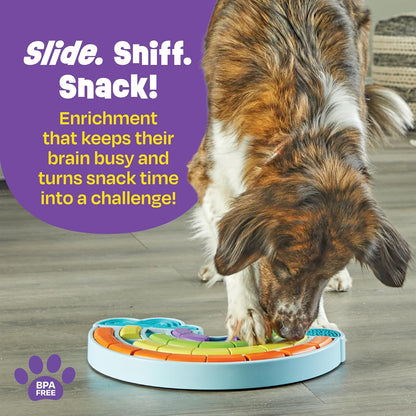 Brightkins Calming Rainbow Treat Puzzle, Outdoor Puzzle Board, Interactive Dog Toys, Dog Birthday, Enrichment Slow Feeder Bowls, Puppy Teething and Chewing, Stimulating Automatic Feeder