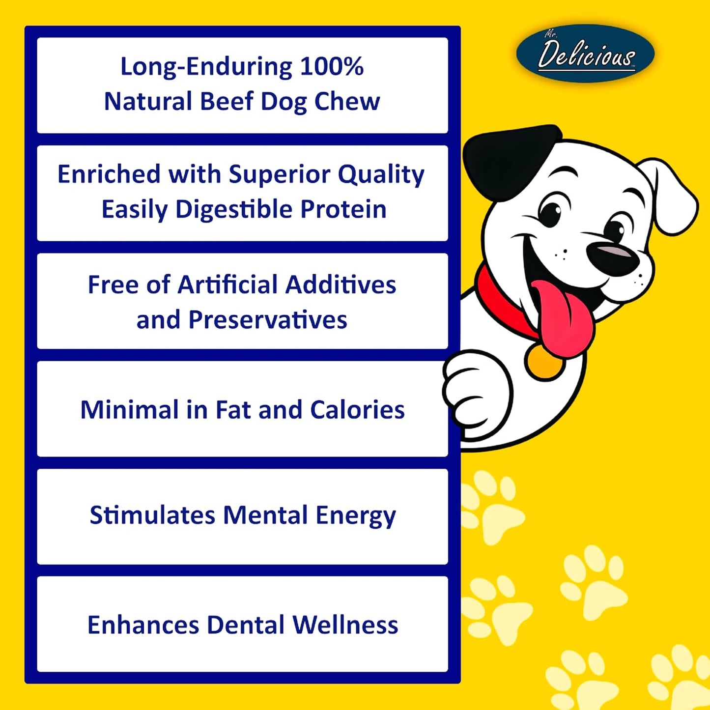 Mr. Delicious Bully Sticks for Dogs, 10 Count, 6 Inch Thin, Consistent Thickness, All Natural, Grass Fed, Rawhide-Free, Single Ingredient, Long Lasting Dog Chews