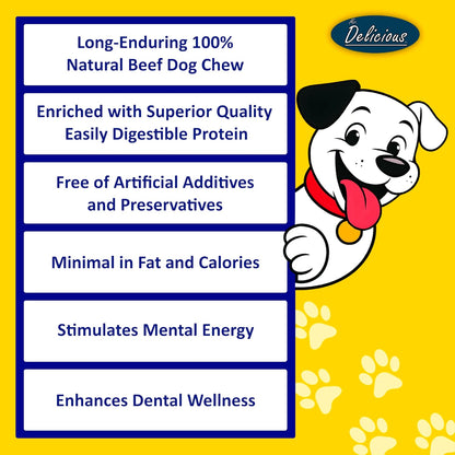 Mr. Delicious Bully Sticks for Dogs, 10 Count, 6 Inch Thin, Consistent Thickness, All Natural, Grass Fed, Rawhide-Free, Single Ingredient, Long Lasting Dog Chews