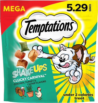 Temptations ShakeUps Crunchy and Soft Cat Treats, Clucky Carnival Flavor, 5.29 oz. Pouch