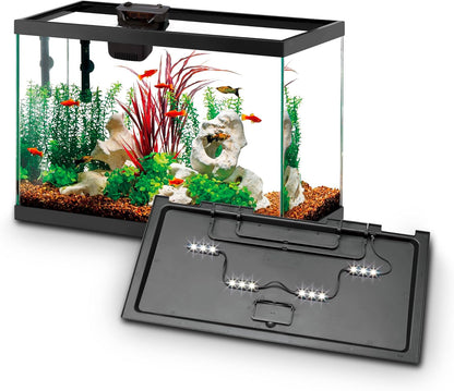 Aqueon Aquarium Starter Kit with Smart Clean Filtration and LED Lighting, Freshwater and Saltwater Fish, Perfect for Gouramis, Barbs, Bettas, 20-Gallon