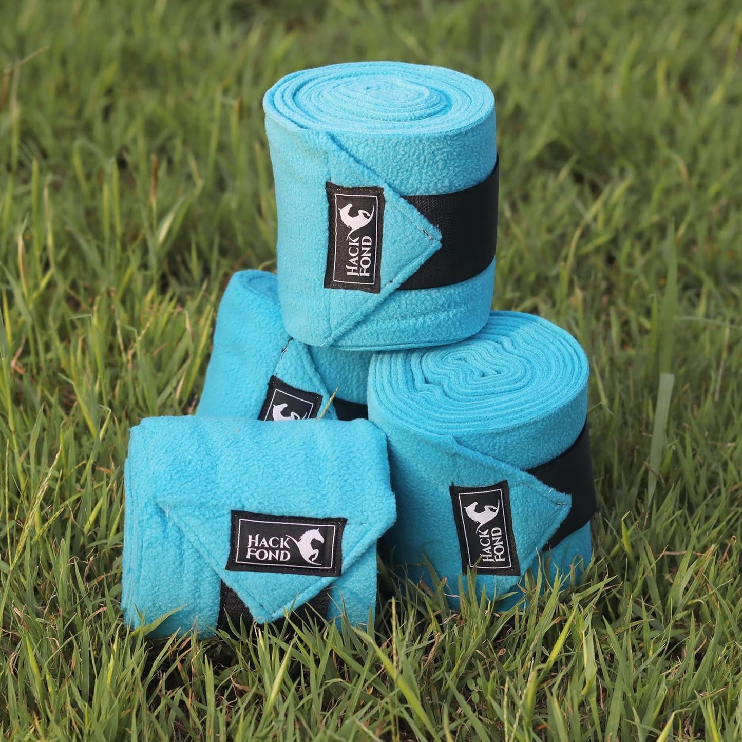 Horse Polo Leg Wraps, 10' Long Fleece Polo Wraps for Horses Set of 4, Horse Leg Bandages Stable Supplies Equestrian Boots Horse Leg Protection Vivid Cerulean