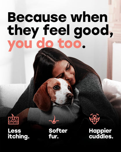 Dog Multivitamin Beef + Omega‑3/6 Skin & Coat Bundle — Chewable Daily Vitamins with Salmon Oil, Biotin & Zinc — Supports Skin, Coat, Immune, Joint & Digestive Health — 280 Chews (140+140 Chews)