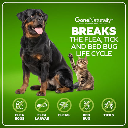 Flea and Tick Spray for Dogs & Home– Natural Flea and Tick Prevention for Dogs– Bed Bug Spray & Multi-Insect Killer– Scentless Plant-Based Formula Kills on Contact (32 oz)