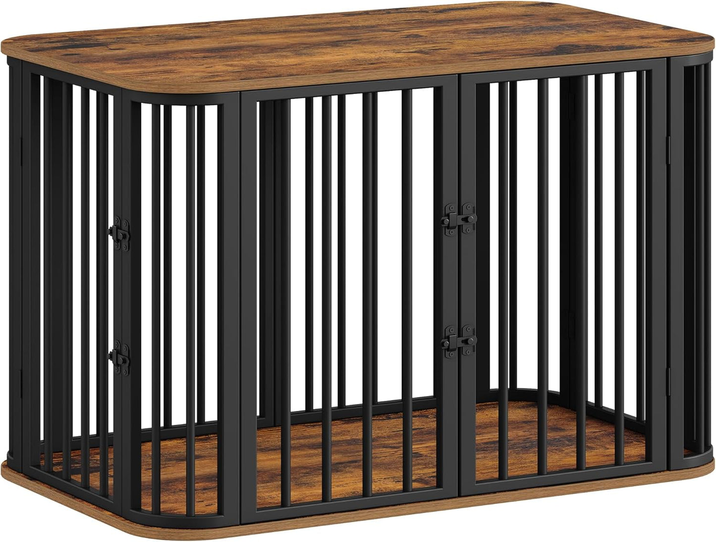 39.4'' Dog Crate Furniture, L Indoor Dog Kennel Dogs Cage, Modern Decorative Pet House for Small/Medium/Large Dogs, Anti-Chew & Anti-Escape, Kennel End Side Table, Rustic Brown DFC88701B