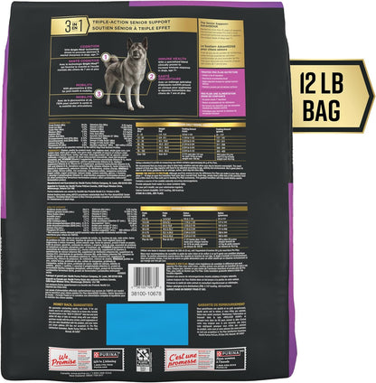 Purina Pro Plan AdvantEDGE Senior Support Plus Shredded Blend Chicken and Rice Formula Dry Dog Food - 12 lb Bag