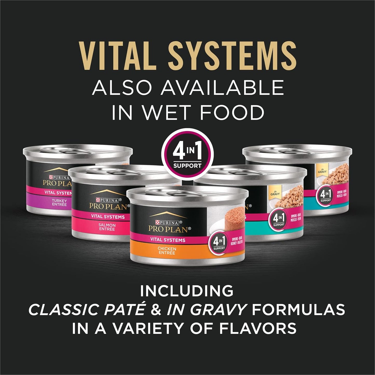 Purina Pro Plan Vital Systems Salmon and Rice Formula Senior Cat Food Dry 4-in-1 Formula - 5 lb. Bag