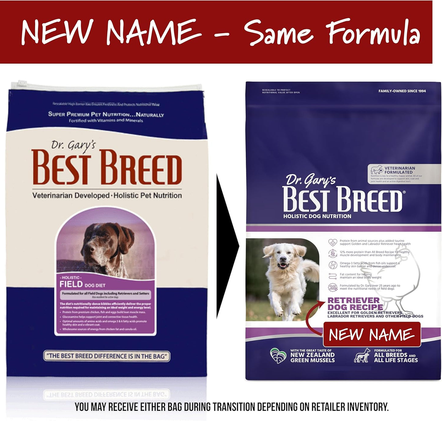 Best Breed Dr. Gary's Retriever Dog Recipe Made in USA [Natural Dry Dog Food] - 4lbs. (Pack of 2)