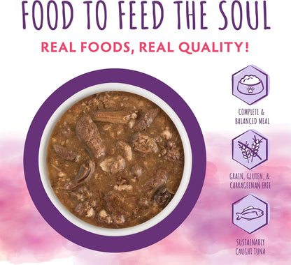 Soulistic Moist and Tender, Tuna and Duck Dinner in Gravy, 3oz Pouch, Pack of 8