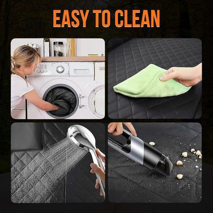 Dog Car Seat Cover with 2 Hammock Straps & 1 Safety Belt – Waterproof, Nonslip, Scratchproof Pet Back Seat Protector for Cars, SUVs & Trucks – Easy to Install, Washable Travel Accessory