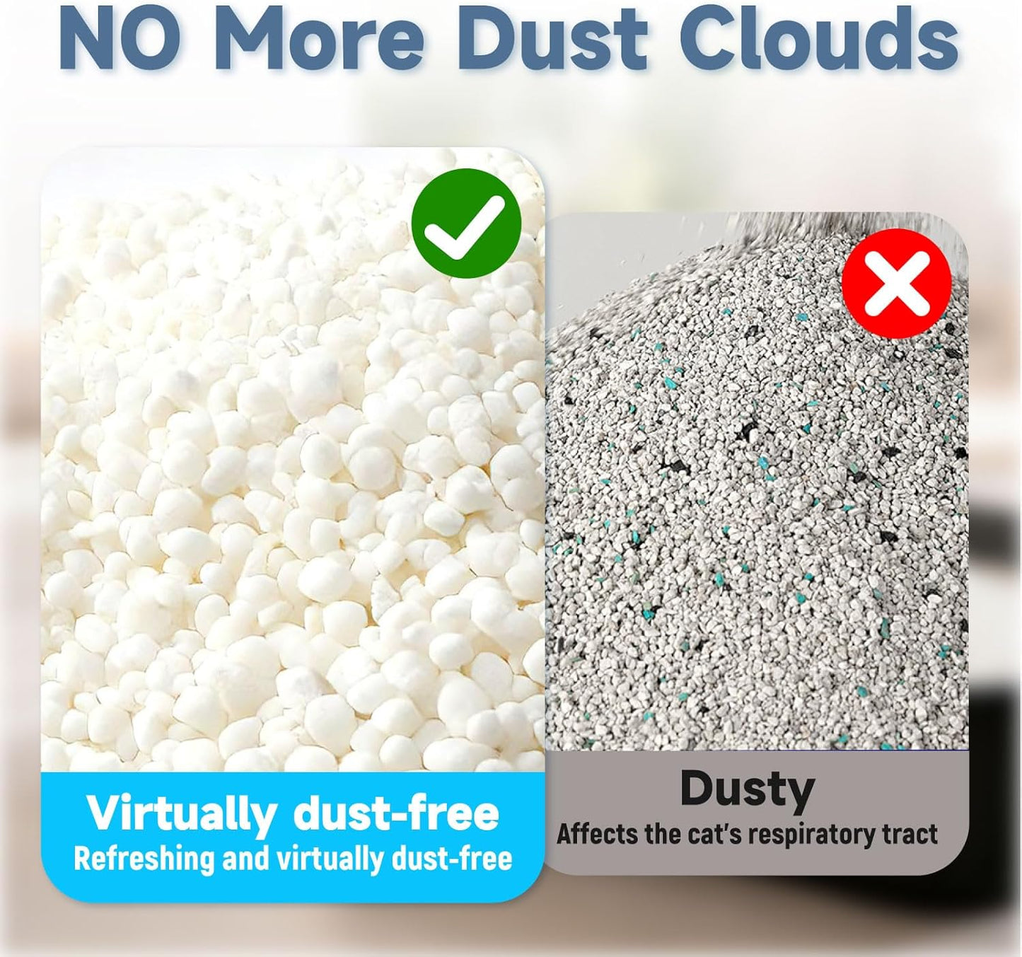 G&S Tapioca Cat Litter, Cassava Cat Litter, Automatic Litter Box Friendly,Non Sticking, Rapid Clumping, Water Absorbent, Dust-Free,(4.5lb×2bags)