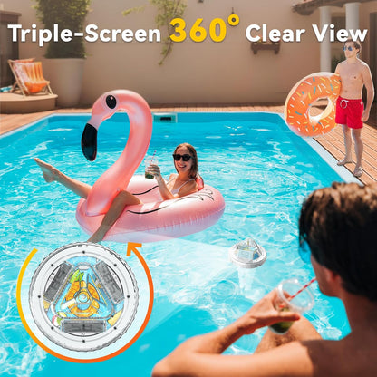 BaldrTherm Digital Floating Pool Thermometer, Anti-Fog Design with 360° Visibility, IPX7 Waterproof Water Temp Monitor for Swimming Pools, Hot Tubs, Ice Baths, Spas, Aquariums & Ponds