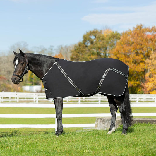 Equinavia Fryd 100% Cotton Stable Blanket for Horses | No Fill - Black - 74 in
