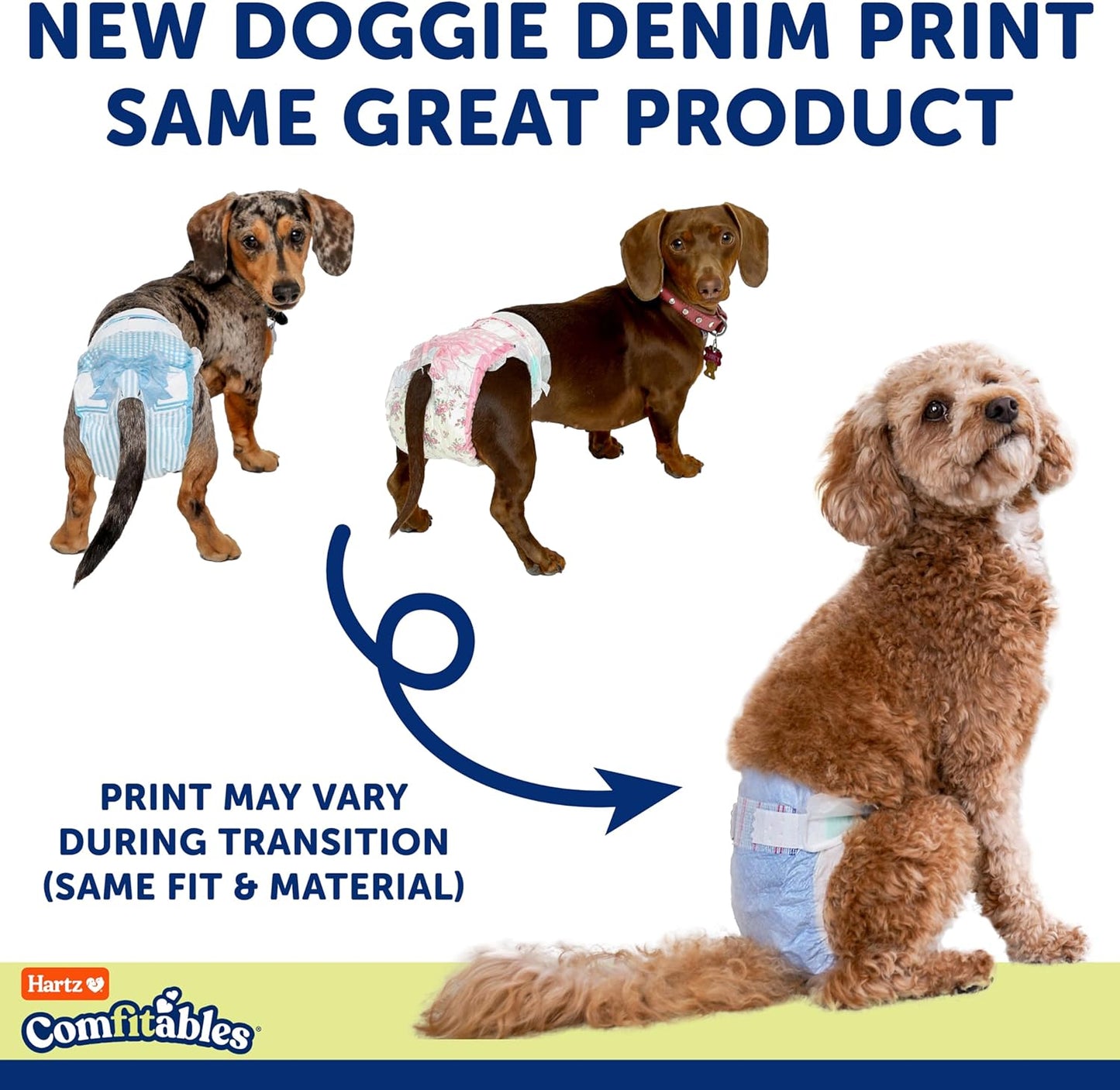 New! Hartz Comfitables Disposable Dog Diapers, Size XS 38 count, Comfortable & Secure Fit, Easy to Put On, Super Absorbent Male and Female Diaper