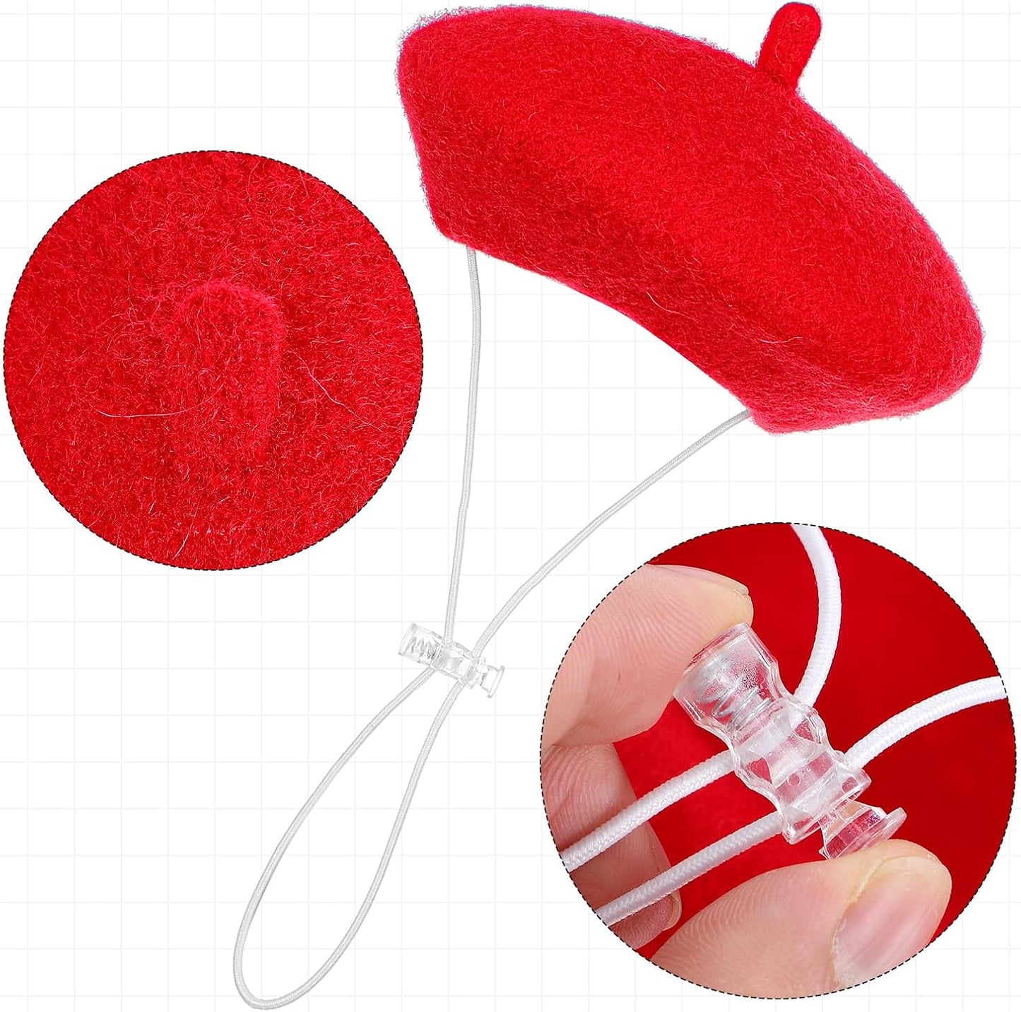 1Pcs Dog Beret for Small Dogs Cat, French Artist Dog Hats Cute Felt Cats Hat for Small Dogs Cat Halloween Christmas Hair Accessory Photo Props(Red)