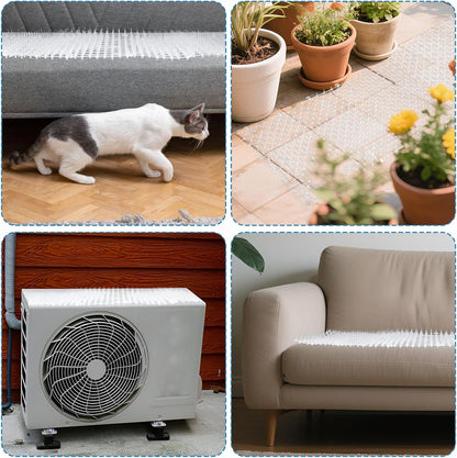 13Ft x 12 Inch Scat Mats for Cats with 12 Ground Stakes 12 Zip Ties, Cat Repellent Mats Training Plastic Cat Scat Mat with Spikes, Cats Digging Stopper Prickle Strip for Indoor Outdoor Sofa Furniture