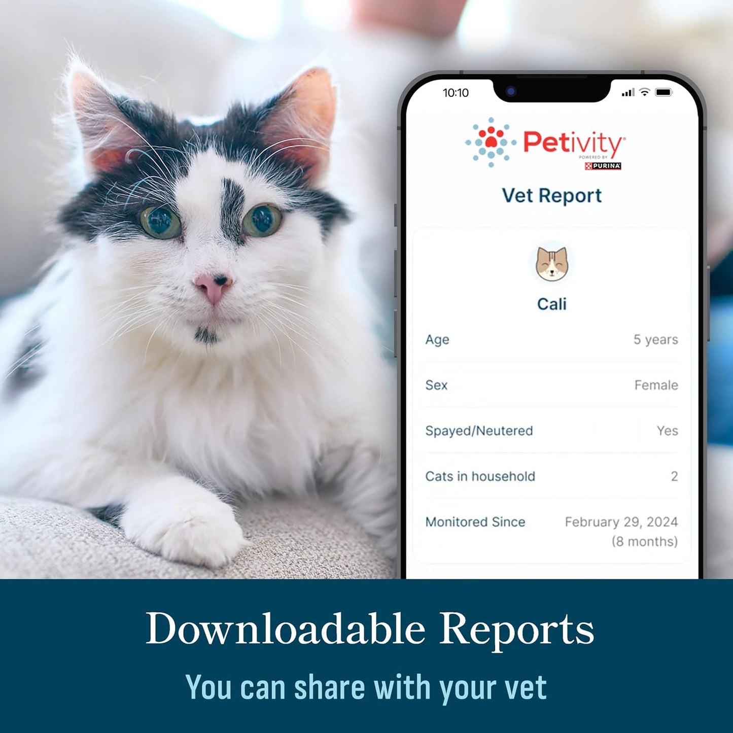 Purina Petivity Smart Litter Box Monitor Cat Weight Scale & Health Tracker - Monitor Litter Habits, Track Weight Accurately, AI Alerts & Monthly Reports, Phone App, Works for Multiple Cats