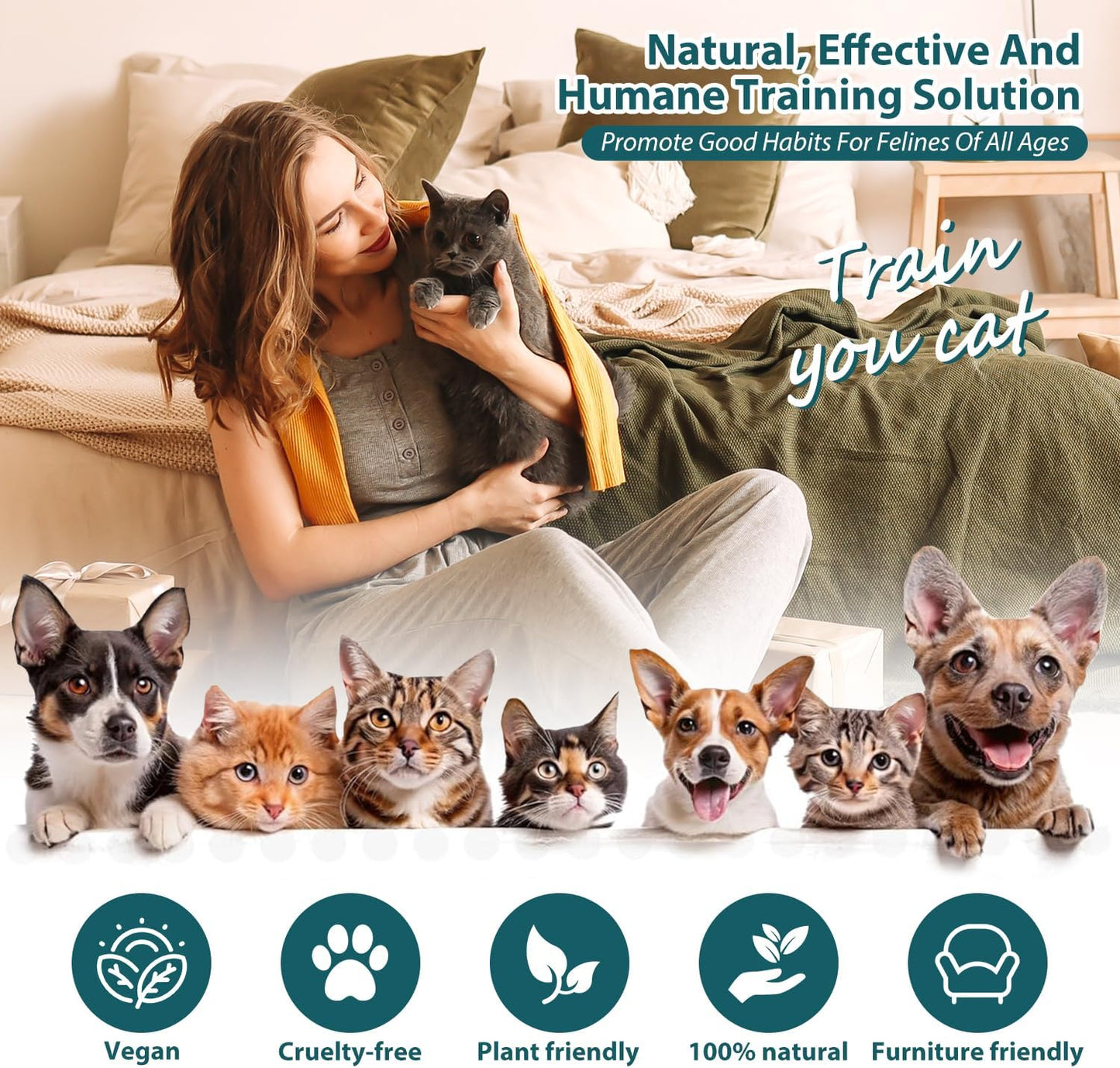 Advanced Cat Deterrent Spray, Natural Formula Cat Repellent Indoor and Outdoor, Strengthened Cat Scratch Deterrent for Furniture, Sofas, Rugs, Curtain Protection, Stop Cats from Urinating(Circus)