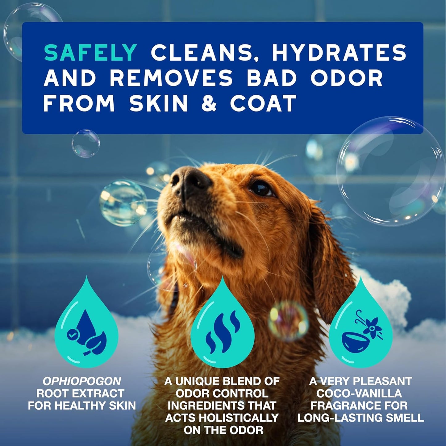 DOUXO® Skin & Coat SPA - Ultra-Safe Odor Control Dog Shampoo for Smelly Dogs, 16 fl oz, Cleans and Hydrates The Skin, Removes Odor, Leaves The Coat Soft and Smelling Great, Skin-Friendly Formula