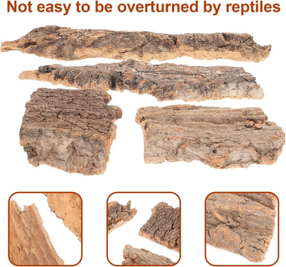 4pcs Cork Bark for Reptiles, Climbing Bark for Reptiles, Terrarium Decorations, Turtle Platform, Natural Wood