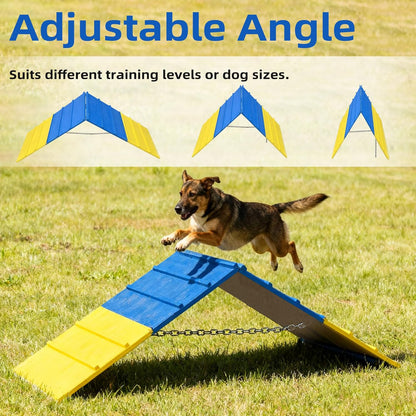 Dog Agility A Frame for Large Dogs, 84” x 24” Dog Agility Course Backyard Set, Dog Agility Equipment Outdoor for Jumping Climbing