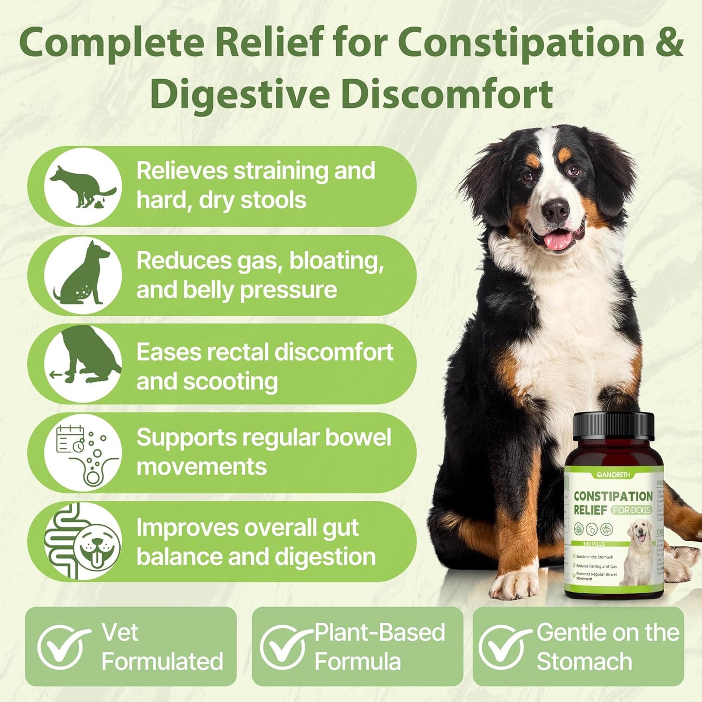 Dog Constipation Relief, Dog Laxative andDog Stool Softener – Herbal and Probiotic Supplement for Constipation Relief forDogs, DogGas Relief – Supports Digestion, Comfort, and Regular Poops
