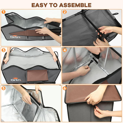 Outdoor Heated Cat House for Outside: Winter Insulated Weatherproof 20"×14.3"×20.5" Shelter with Heating Pad for Feral Kitty Foldable Out Door Elevated Warm Pet Bed with Extra Large Warming Cathouse